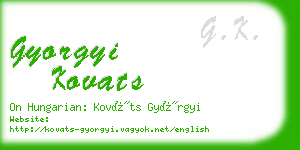 gyorgyi kovats business card